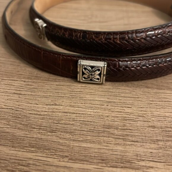 Brighton, mock crock brown, leather belts SZ L /34 - Picture 3 of 11
